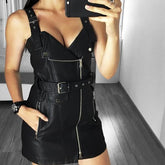 PU leather dress