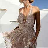 Backless Tassel Dress
