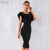 Black Butterfly Sleeve Bodycon Party Dress