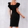 Black Butterfly Sleeve Bodycon Party Dress